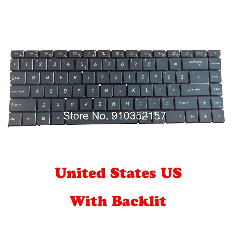 

RGB Backlit Keyboard For MSI Prestige 14 P14 MS-14C1 14C2 Prestige 14 A10SC A10RB A10RAS A10RBS 10th United States US No Frame