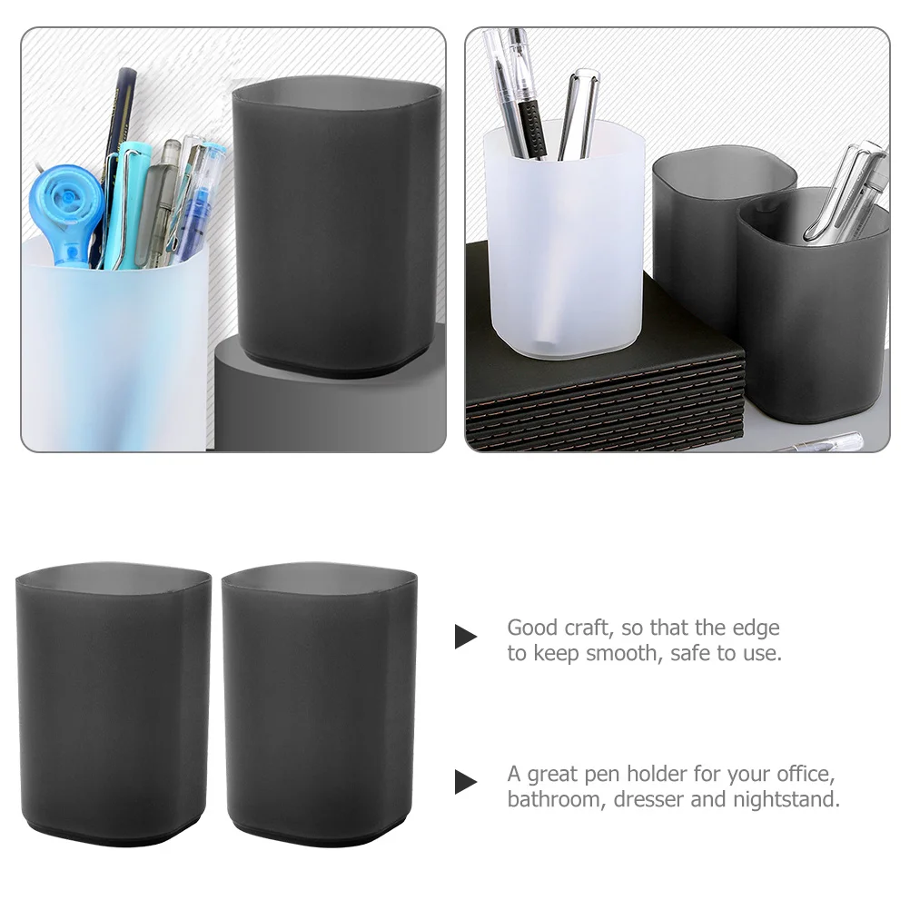 

2 Pcs Pen Storage Box Pencil Holders Plastic Scrubber Desk Accessories Cups for