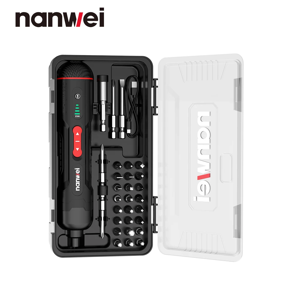 Nanwei-velocidade Reguladora Chave de Fenda Elétrica Pequeno Recarregável Multifuncional Mini Household Driver