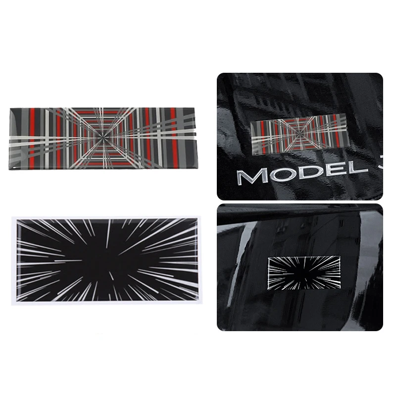 Neues Auto Zeit Raum Tunnel Plaid Logo Heck Kofferraum Abzeichen Emblem Aufkleber Aufkleber für Tesla Modell 3 x y s Plaid Styling Zubehör