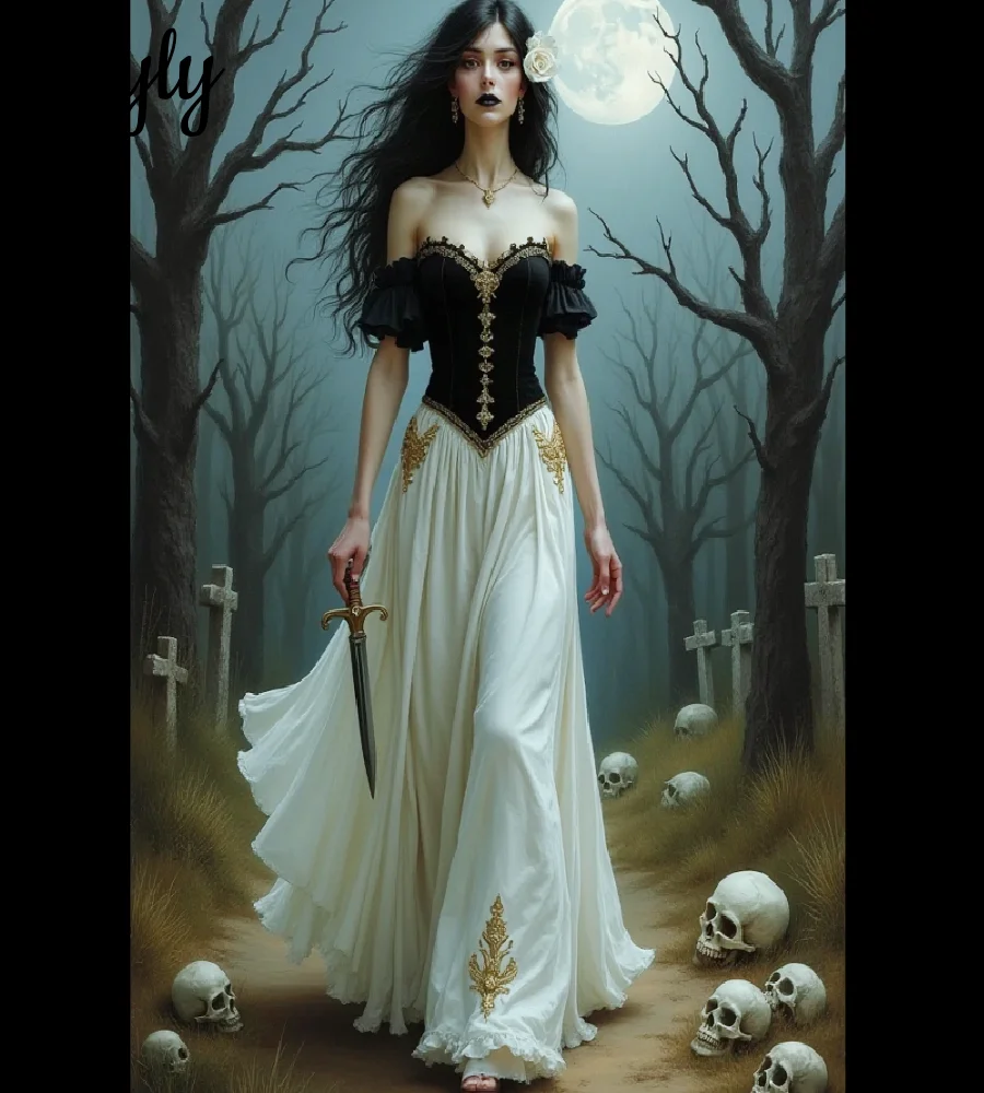 Victorian Vampire Gothic Wedding Dress 2025 Aesthetic Black With Ivory Chiffon Celtic Bridal Dress Punk Flowy Gatsby Bride Gown