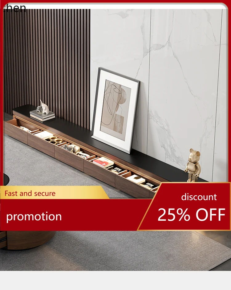 

LXC Floor-standing TV Cabinet Living Room Home Integrated Rock Plate High-end TV Cabinet and Coffee Table Set