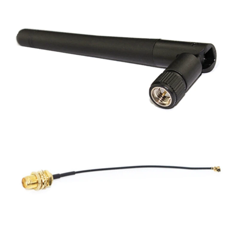 2.4G omni-directional antenna WIFI module IPEX to SMA female chassis external antenna adapter with SMA male antenna