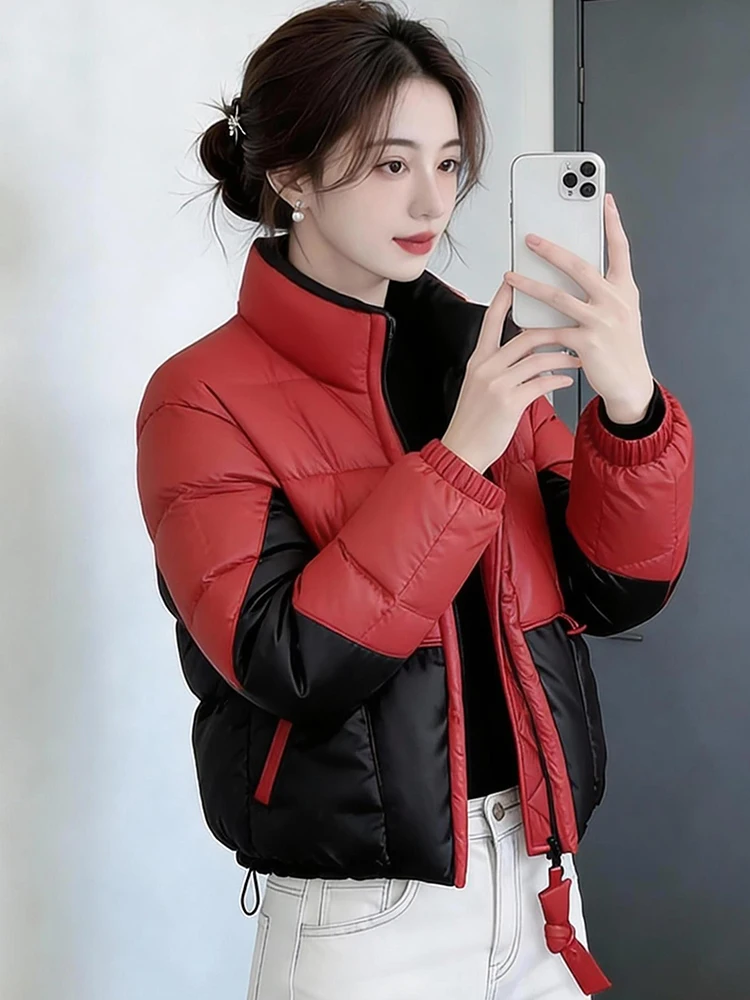 

Warm Fce Lined Thiened Long Sve down Cotton Jaet Women's Faionable Winter Coat Sli Commute Korean Sle Loose...