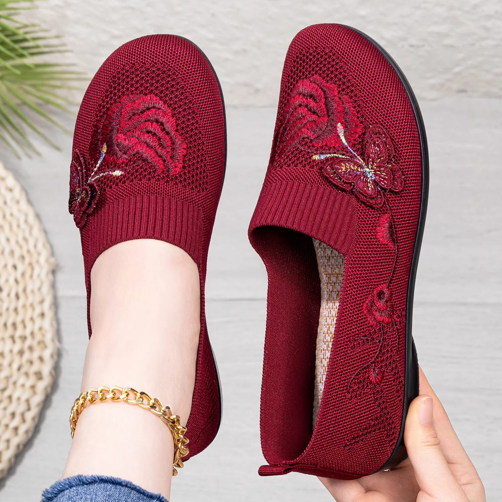 Comfortable Flat Ankle Boots For Women Breathable Butterfly Mesh_voghion.com