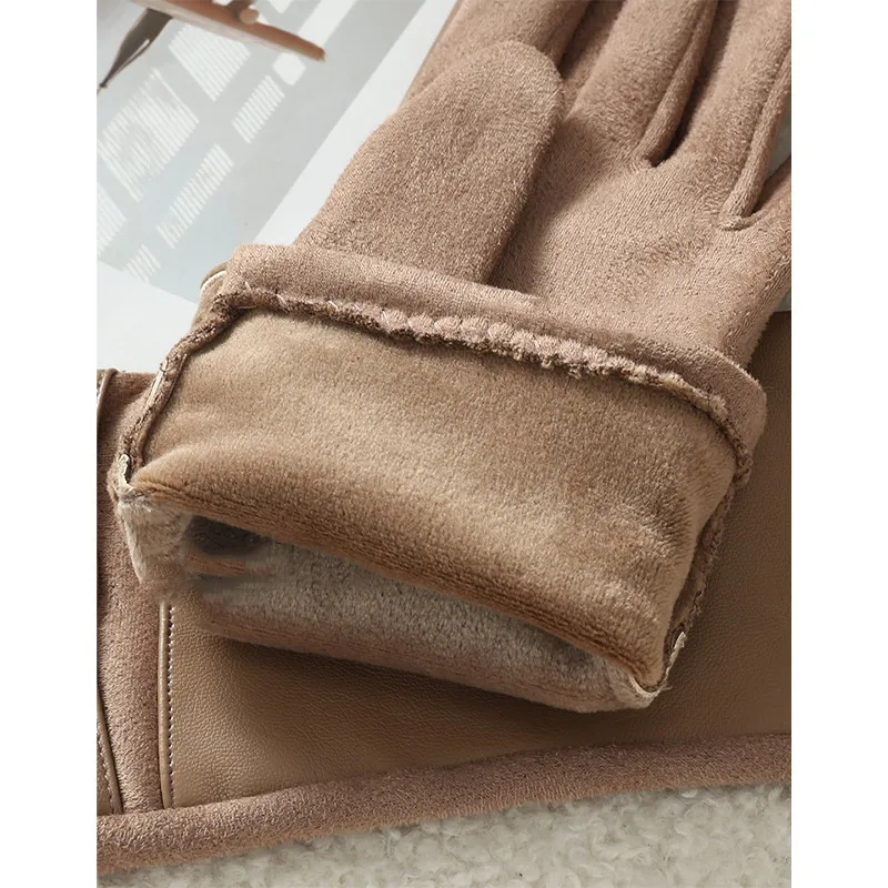 2025 قفازات جديدة للنساء في الشتاء الدافئة والقطيفة سميكة الباردة والدليل على القيادة قفازات شاشة لمس لركوب الدراجات في الهواء الطلق