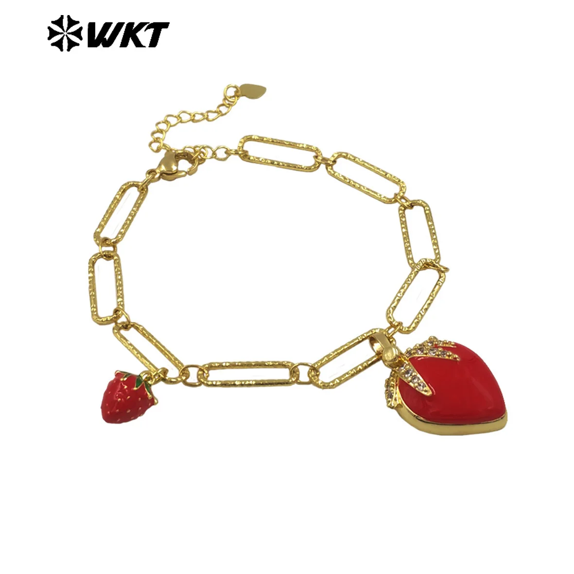 WT-JF366 New Coming Yellow Brass With Drop Oil Cuff Bangle Elegant With Real Gold Plated For Girl Birthday Gift Jewelry