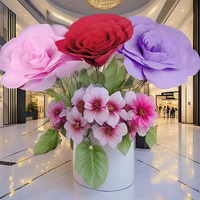 DIA 80CM PE Rose Indoor Shooting Props Artificial Rose Shopping Mall Window Display Wedding Roadguide Decoration 3D Flower Head