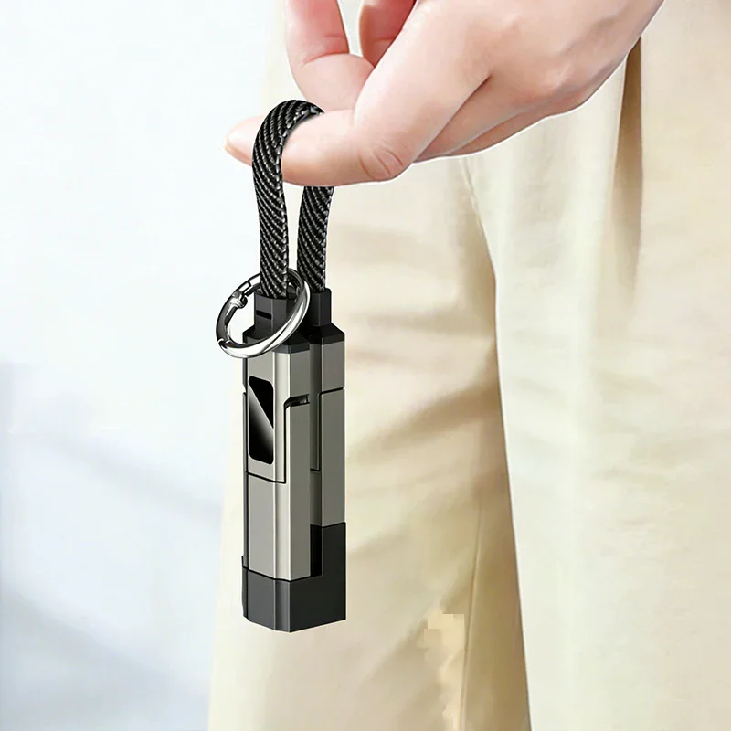 Super Fast Charging 4-in-1 Keychain Data Cable With Digital 