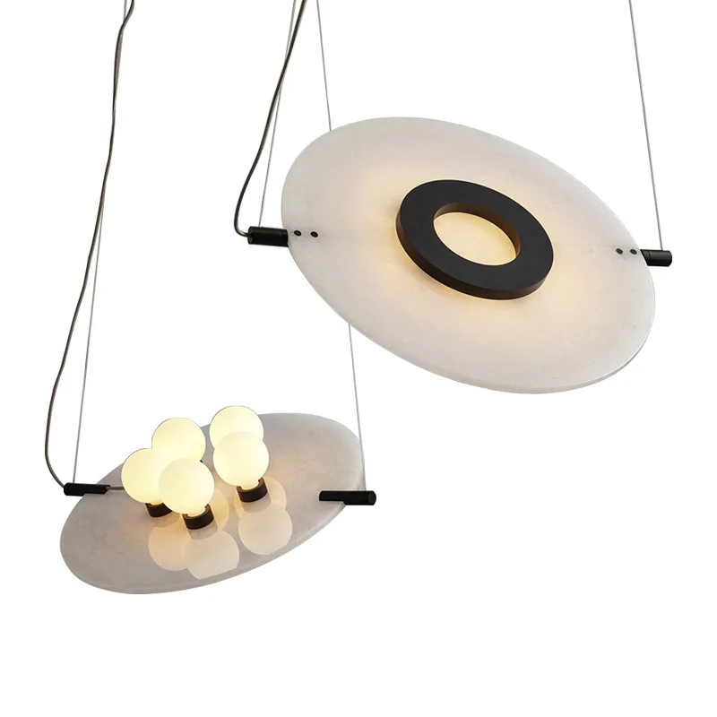 Imagem -02 - Luminária Pendente com Mármore Design Moderno Lustre de Teto Lâmpada Suspensa para Casa Decoração de Sala de Estar e Jantar