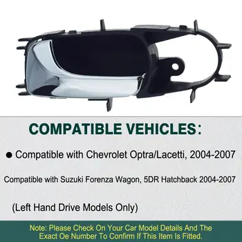 適用於雪佛蘭Optra/Lacetti和鈴木Forenza旅行車/五門掀背車(2004-2007款)的前後左右內門把手 8 最佳銷售 雪佛蘭Optra車門把手 - №2