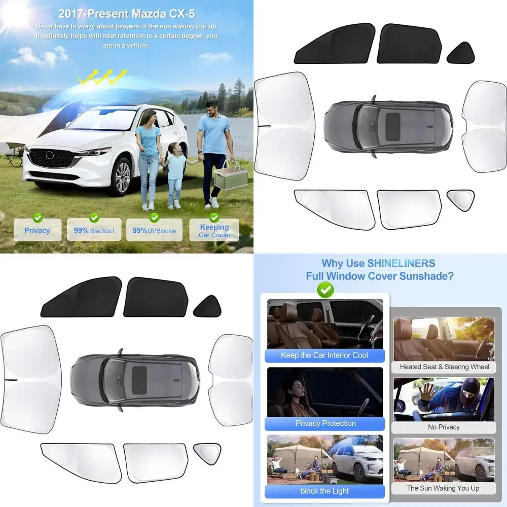 

Car Window Shades for 2017-Present Models, Full Coverage Sunshades, UV Protection, Privacy for Outdoor Camping