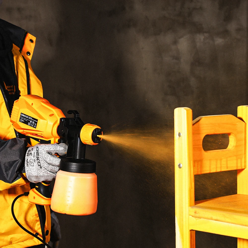 DEKO DKSG45K1 450W HIGH POWER HOME ELECTRIC SPRAY GUN Auto Furniture Steel Coating Airbrush Household DIY