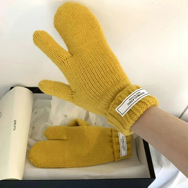 

Новые эластичные перчатки с полным покрытием пальцев, теплые, толстые, для велоспорта, вождения, модные, женские, мужские, зимние, теплые, вязаные, для активного отдыха