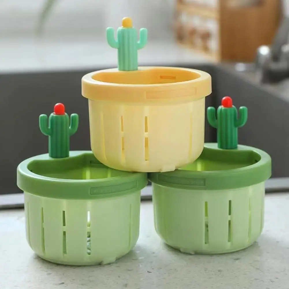 Cactus Kitchen Sink Drain Strainer Universal Sink Waste Collector Press Automatic Dumping Filter Basket Kitchen Gadgets