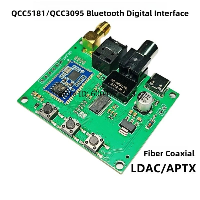 USB Audio Sound Card QCC5181 QCC3095 Bluetooth Receiver Module LDAC Optical Coaxial Audio Adapter
