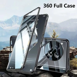 360 Full Case For OnePlus ACE 3 Pro OnePlus12 12R 11 ACE2 5G Double Sided Magnetic Adsorption Metal Tempering Glass Phone Cover