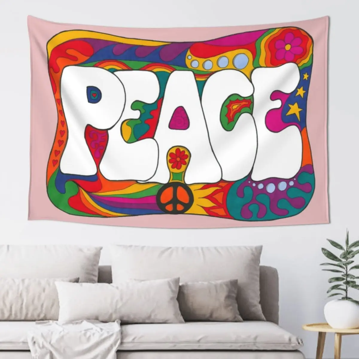 

Psychedelic Peace and Love Tapestry Decorative Paintings Decoration Pictures Room Wall Home Decorators Decor Home Tapestry