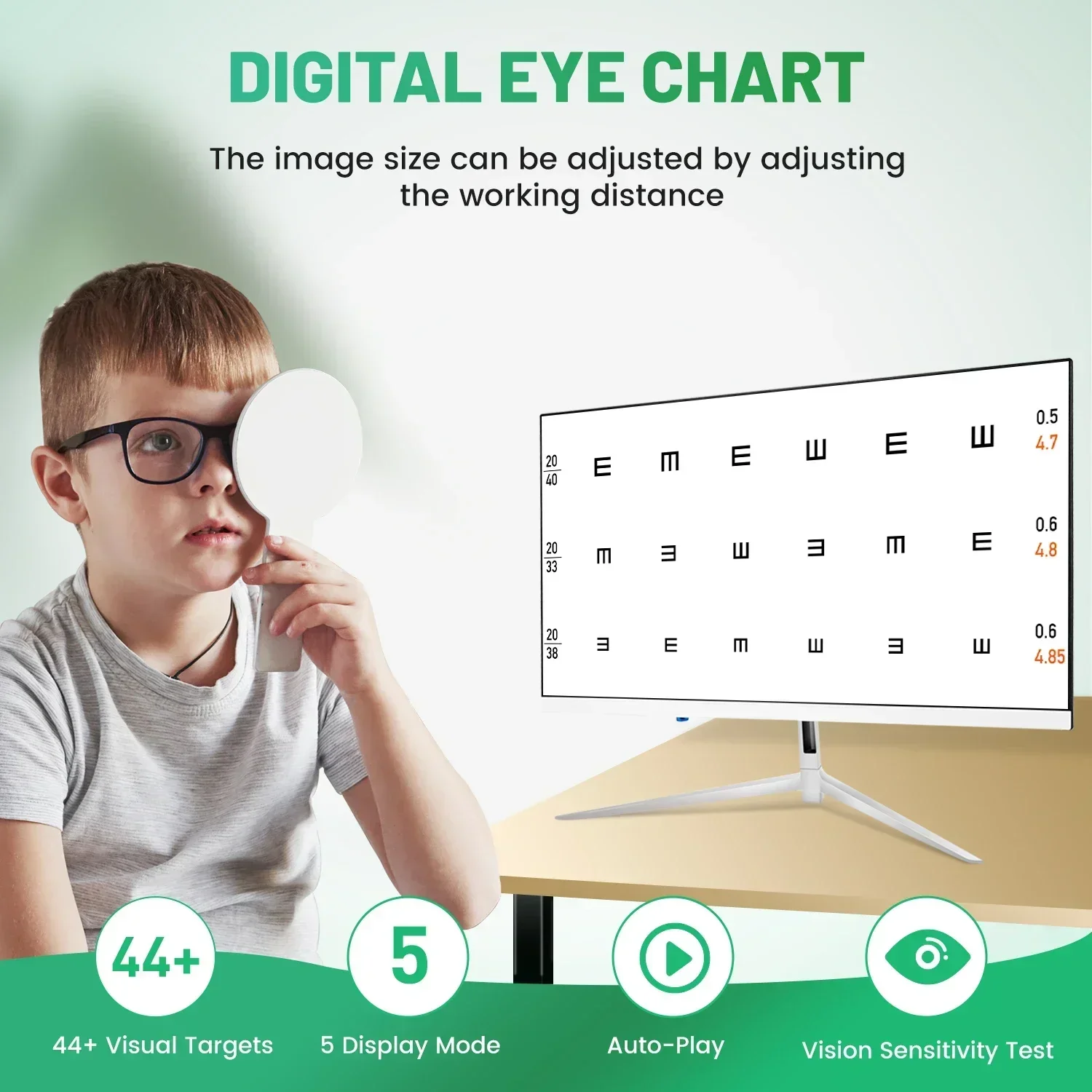 Aist Premium Frameless 21.5 Inch HD LCD Visual Acuity Chart Vision Test Projector Monitor for Ophthalmic Exam