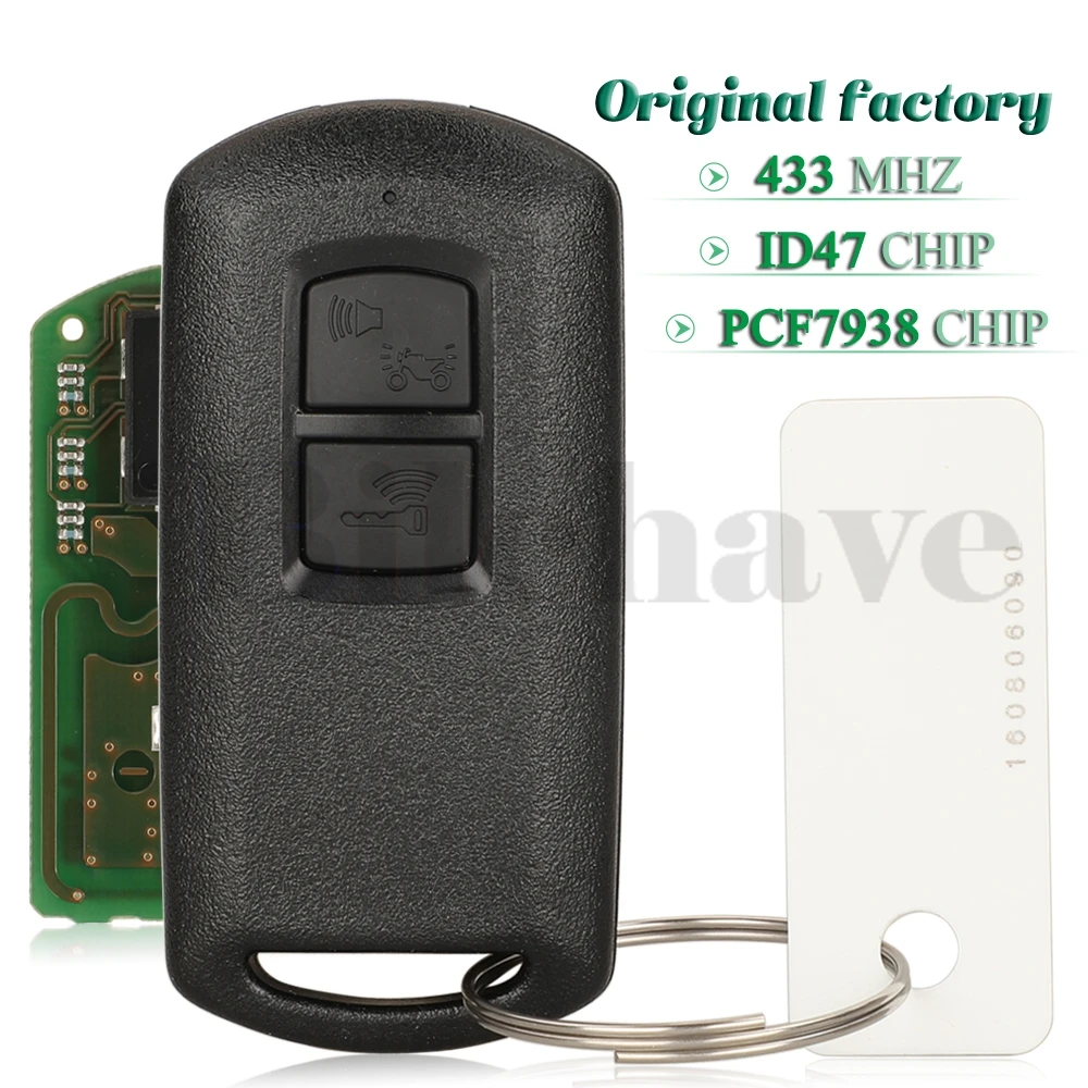 

jingyuqin Original For Honda Motorcycle Renote Control Key Fob 433Mhz With ID47 PCF7938 Chip 2 Buttons