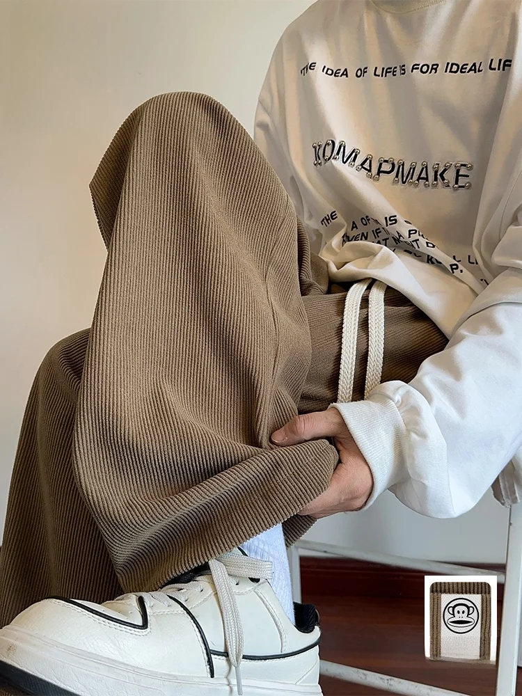 

PaulFrank American Retro Corduroy Pants Loose Straight Casual Trousers for Men Spring New Sle Youthful Vitali Sle