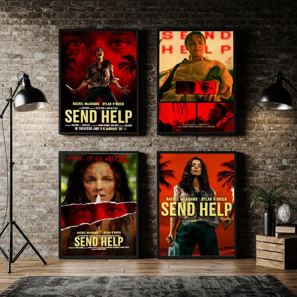 2026 Survival film S-Send H-Help Poster Pvc HD Peel and Stick Modern poster Home Office Living Room Dining Room Wall Decor