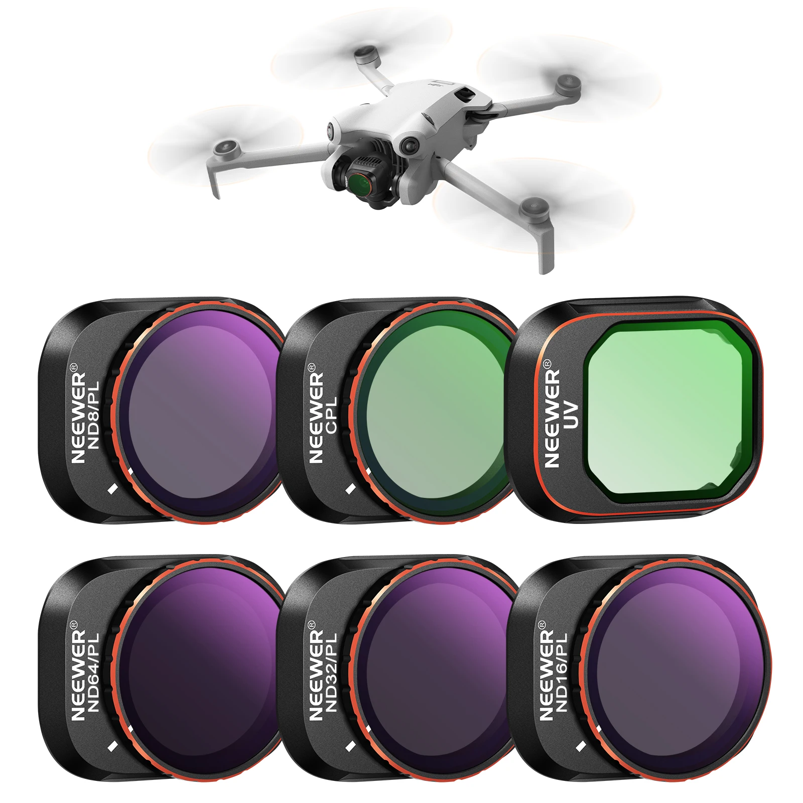 Nieuwe NEEWER ND & CPL-filterset voor DJI Mini 4 Pro, 4 stuks / 6 stuks / 8 stuks filters polarisator drone-lensfilters met neutrale dichtheid