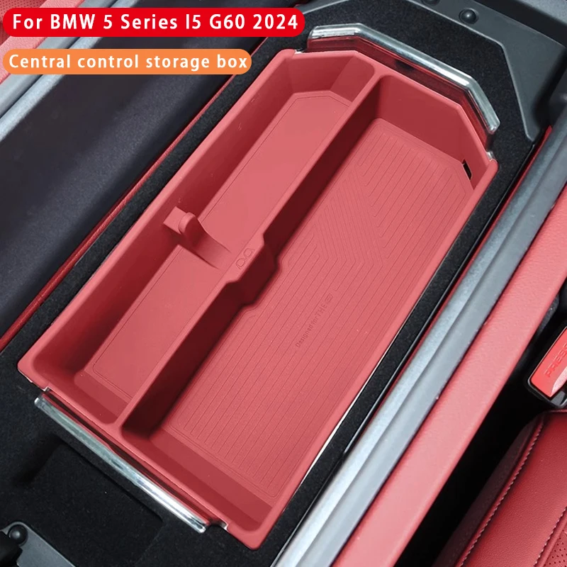 

For BMW 5 Series i5 G60 2024 Armrest Storage Box Silicone Car Centre Console Armrest Storage Box Car Interior Accessories