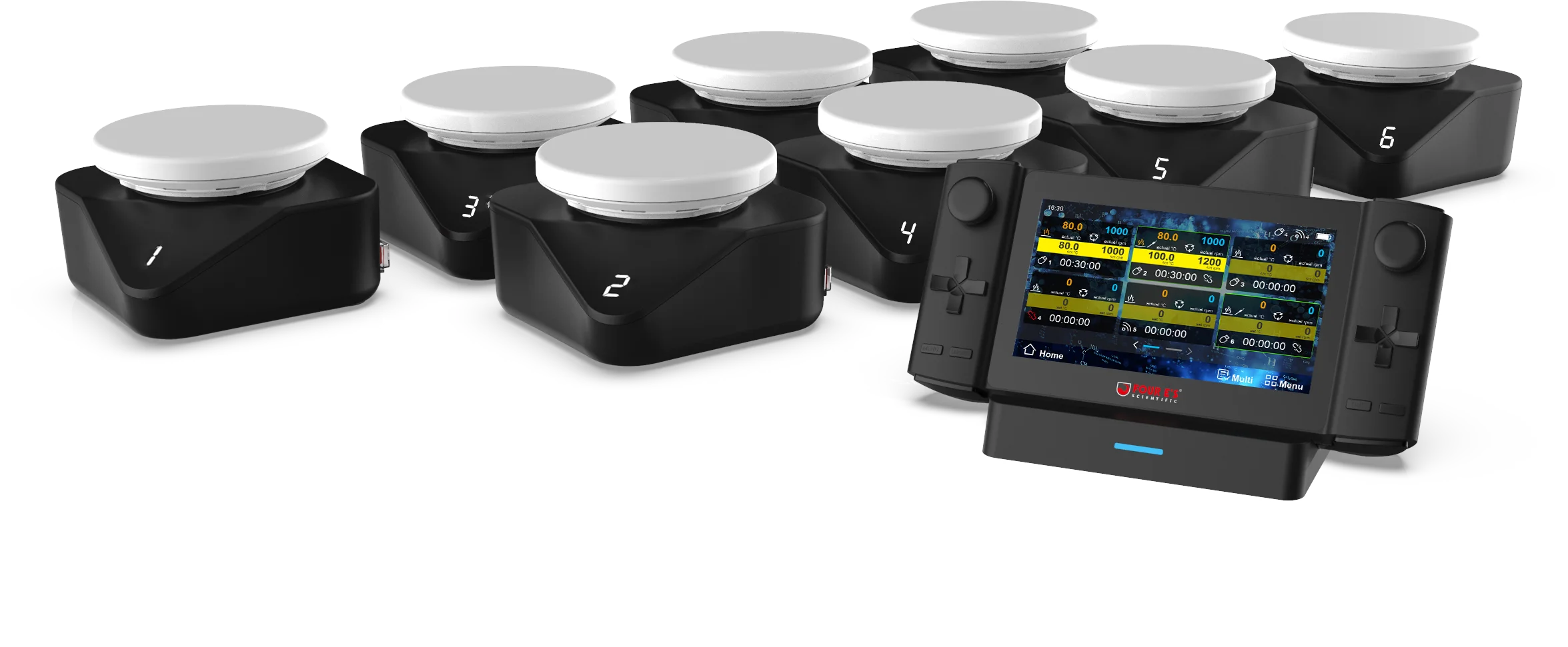 Four E's 5 Inch Smart Laboratory Heating Equipments-Multi-Magnetic Hotplate Stirrers with Hub Control Electric Power Source