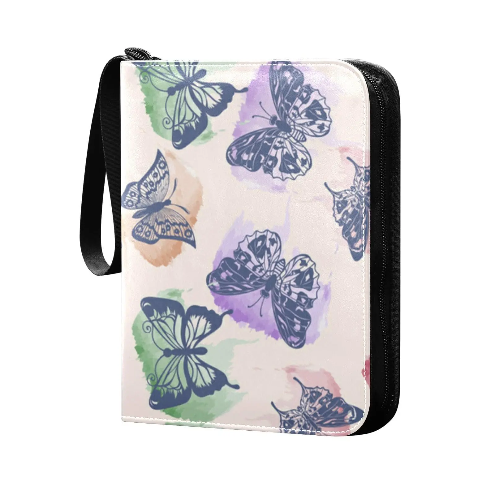 Butterflies Dragonflies 4 Pocket Card Binder, 400 Double Sided Pocket Album for Sport Game Cards, Unique Card Collection Storage