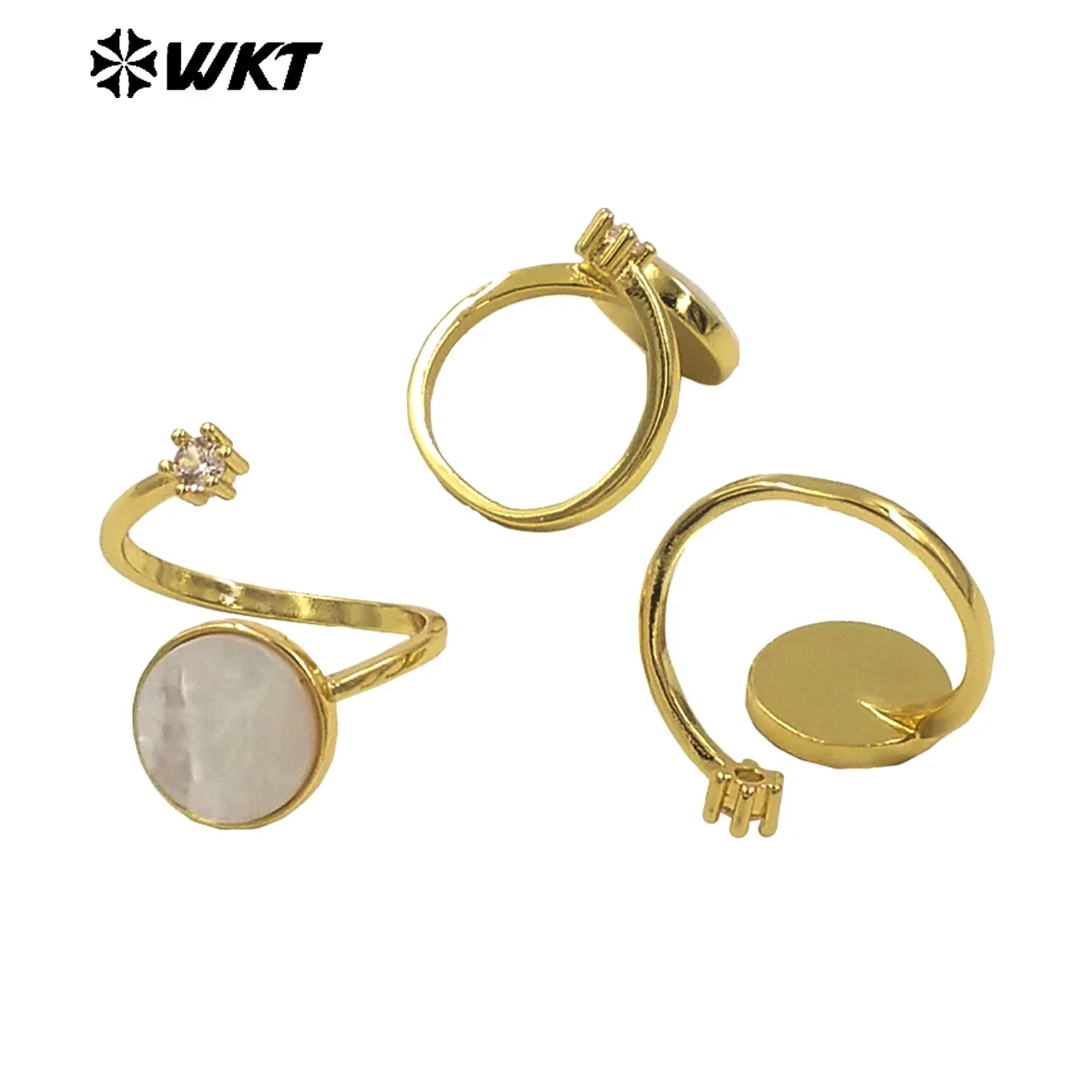 

WT-MPR092 WKT New Christian Jewelry Design 18K Gold Plated Adjustable Religious Virgin Mary Ring With Zircon Stone 10PCS