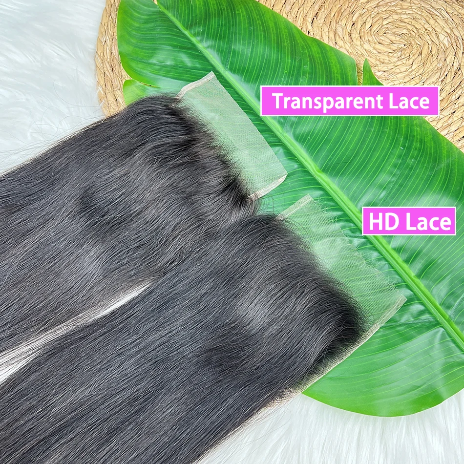 

5x5 Real Hd Lace Closure Straight Human Hair Preplucked Transparent Lace #1B Natural Color Melt Skin Invisible Lace Virgin Hair