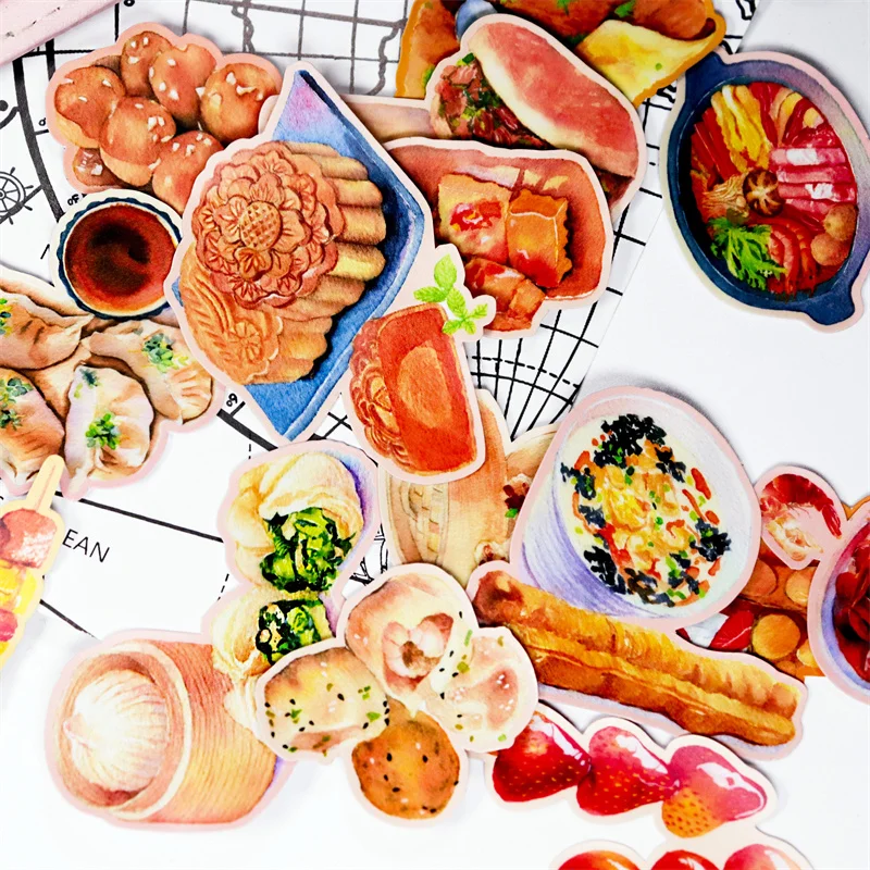 Stickers 20pcs Food Recipe Sticker DIY Scrapbooking Journal Mobile Computer Gift Sealing Diary Decoration Sticker