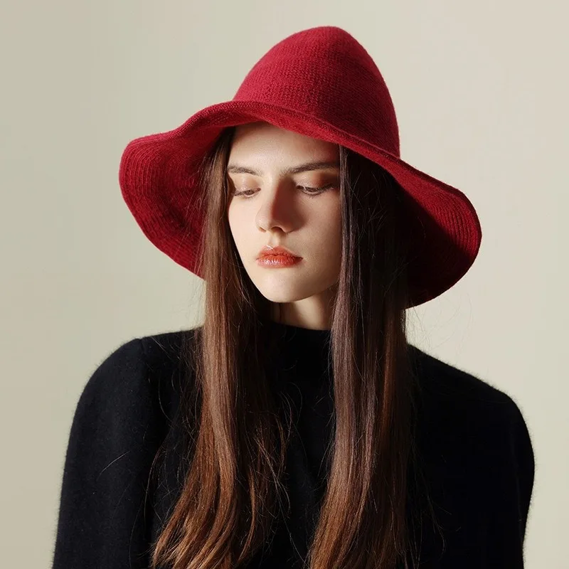 Halloween Hot Sale Wool Witch Hat, Wizard Knitted Wide Brim Cap for Amazon Cross Border Supply