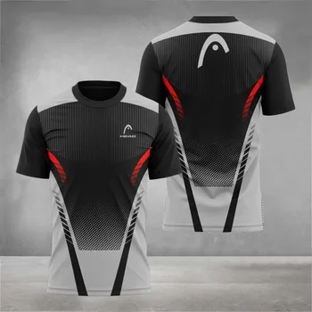 New men's T-shirt summer tennis badminton sports wear outdoor fitness leisure sports running T-shirt Fashion breathable o col