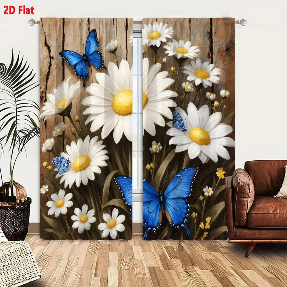 2Pcs Curtains Please provide the product content to generate the title. Window Drapes for Bedroom Room Decor Decoration Window T
