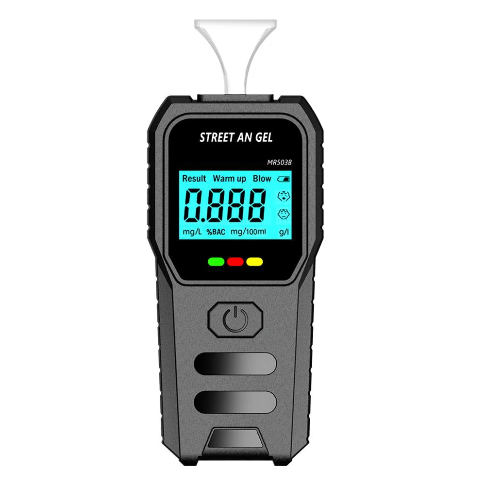 Digital LCD Voice Broadcast Breath Tester With LED Display And 5 Mouthpieces For Security Driving For Safety Detection Tool