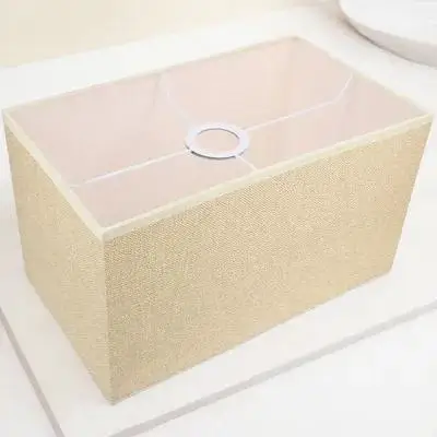

Simple Cloth Lampshade Durable Rectangular Desktop Lamp Cover Practical Home Light Protector Decorative Light Accessory