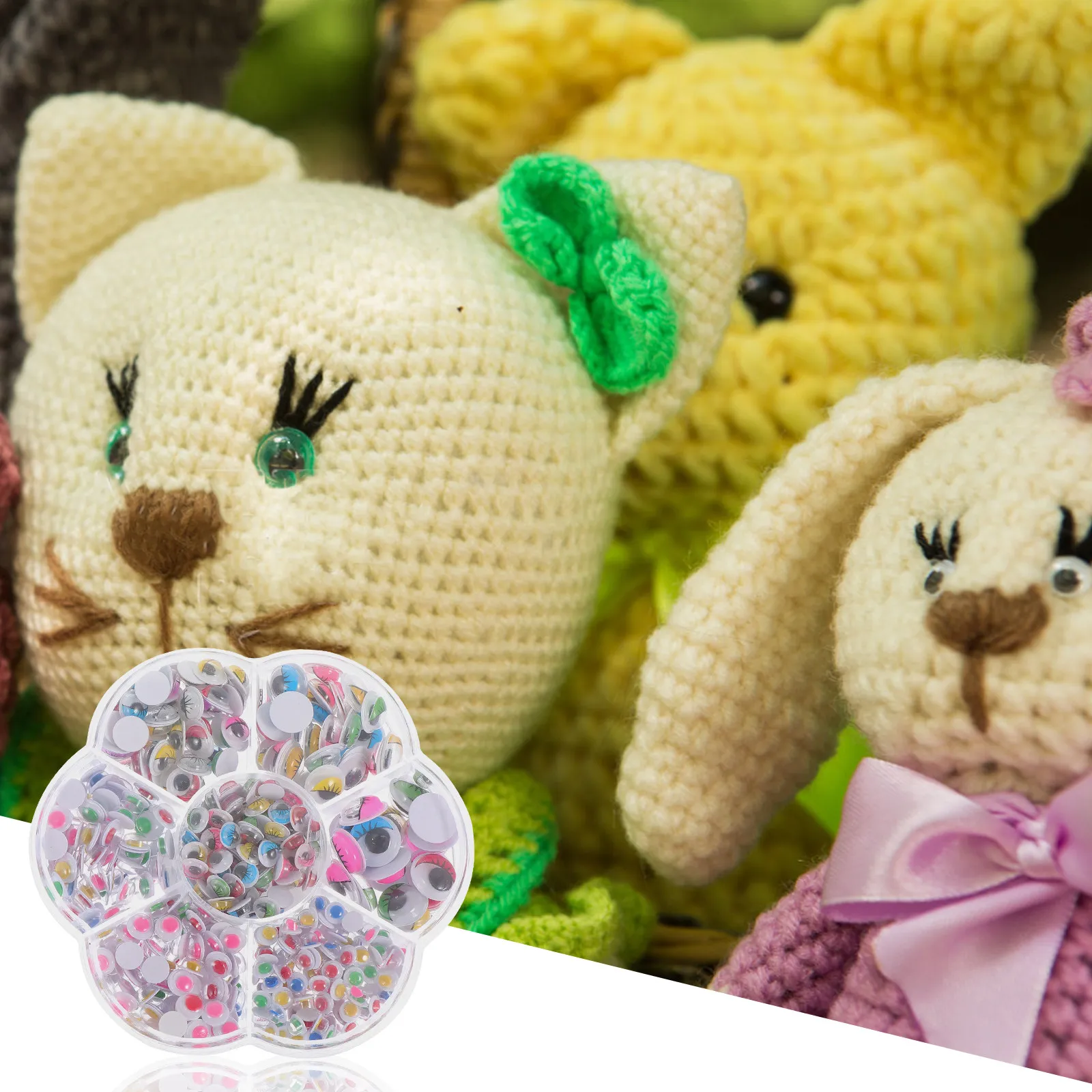 

Разноцветные самоклеящиеся наклейки-глазки в виде животных для поделок, творчества и декора