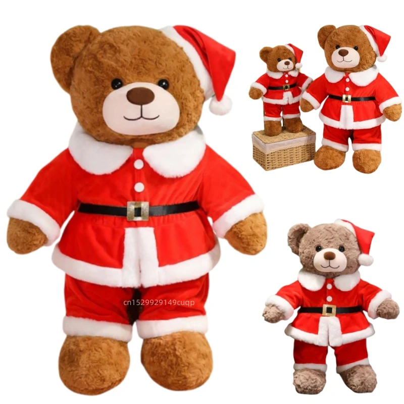 

Cute Cartoon Christmas Bear Plush Doll for Children, Santa Claus, Dress Up, Animal Stuffed Toy, Home Decor Gift 48 cm, 78cm