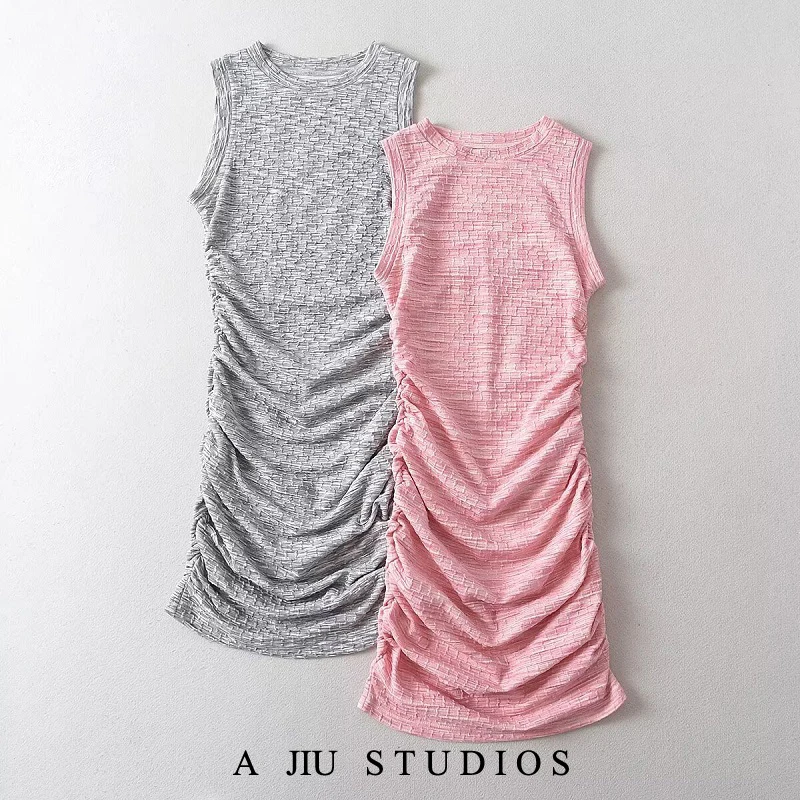 Sexy Pure Desire ronde Ne Slim Fit Elastische Geplooide Svel vrouwen Dr Zomer Hot ort Rok Bodycon Vest Sle Dr