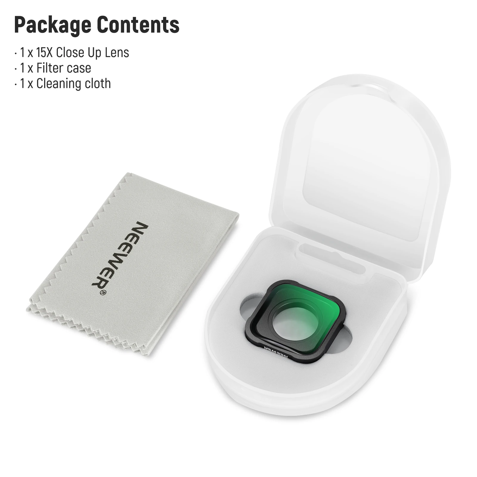 NEEWER 15X Makro-Objektiv für GoPro Hero 13 12 11 10 9 Action-Kamera, Nahaufnahmefilter, antireflektierend, mehrfach beschichtet, HD-Optikglas – Detail 7