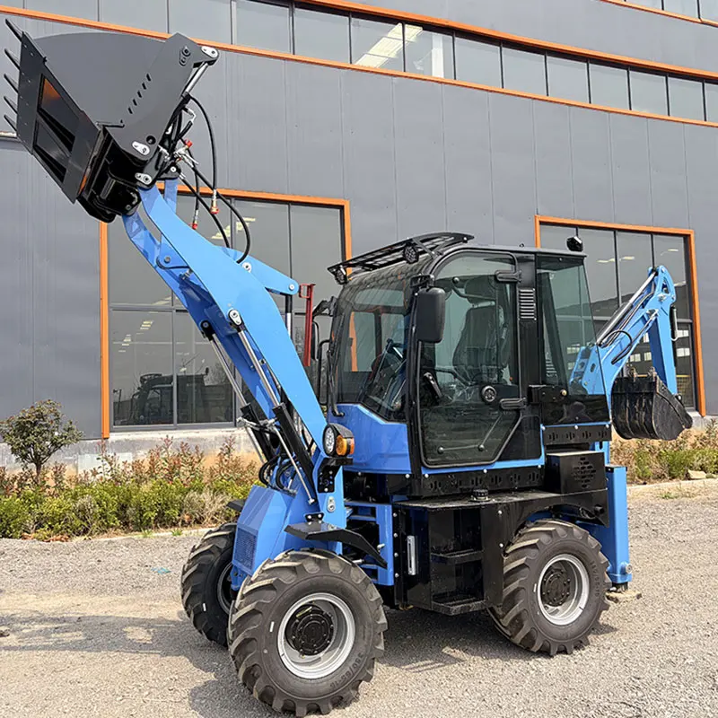 Free Shipping CE EPA Wheel Shovel Backhoe Loader Digger Agriculture Hydraulic Backhoe Loader with customized boom telescopic