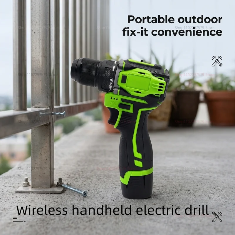 2in1 Lithium Drill and Electric Screwdriver Brushless Motor 45Nm Torque Cordless Power Tool for Home DIY Professional Constructi