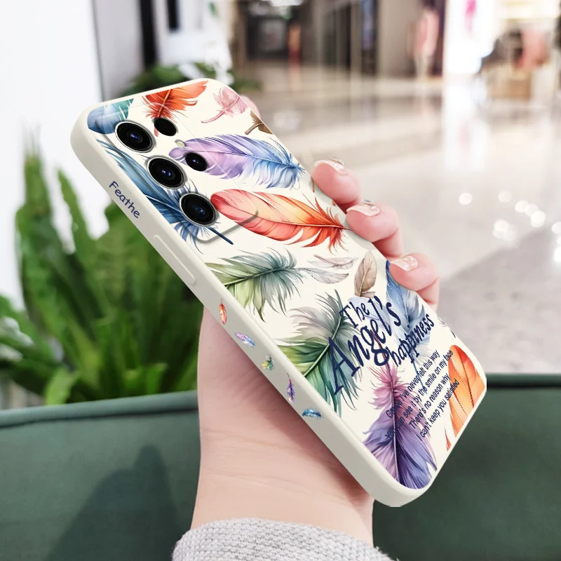 Casing Ponsel Malaikat Berwarna-warni Untuk Samsung Galaxy S25 S24 S23 S22 S21 S20 S10 S10E Ultra Plus FE Note 20 Ultra Plus Cover