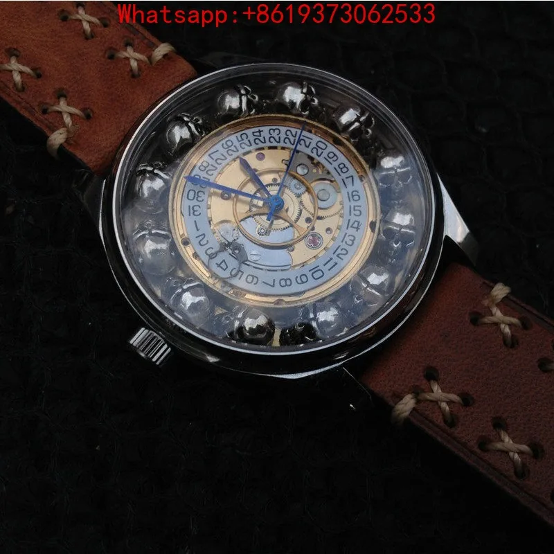 Customized Watch Fully Automatic Mechanical Watch Croxin Sterling Silver Skull Dial Watch Creative Handmade