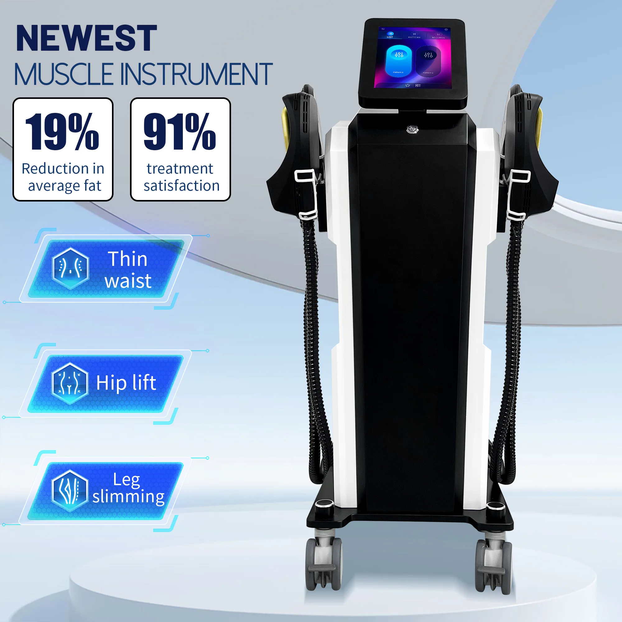 

NEO Nova 200HZ 6500W 15T EMS Body Sculpting Machine Fat Burning Muscle Toning Electromagnetic Slimming Therapy Device