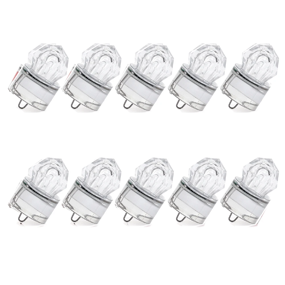 

10-шт портативные подводные светодиодные фонари для рыбалки, автоматически излучают свет, при размещении в воде, со вспышкой и излучением света.