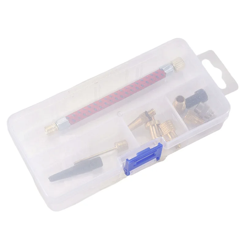 

A11M-12Pcs/Set Airbed Pump Hose Adapter Nozzle Valve Air Hose Inflating Needles Bike Pump Inflator Connector Bike Tools