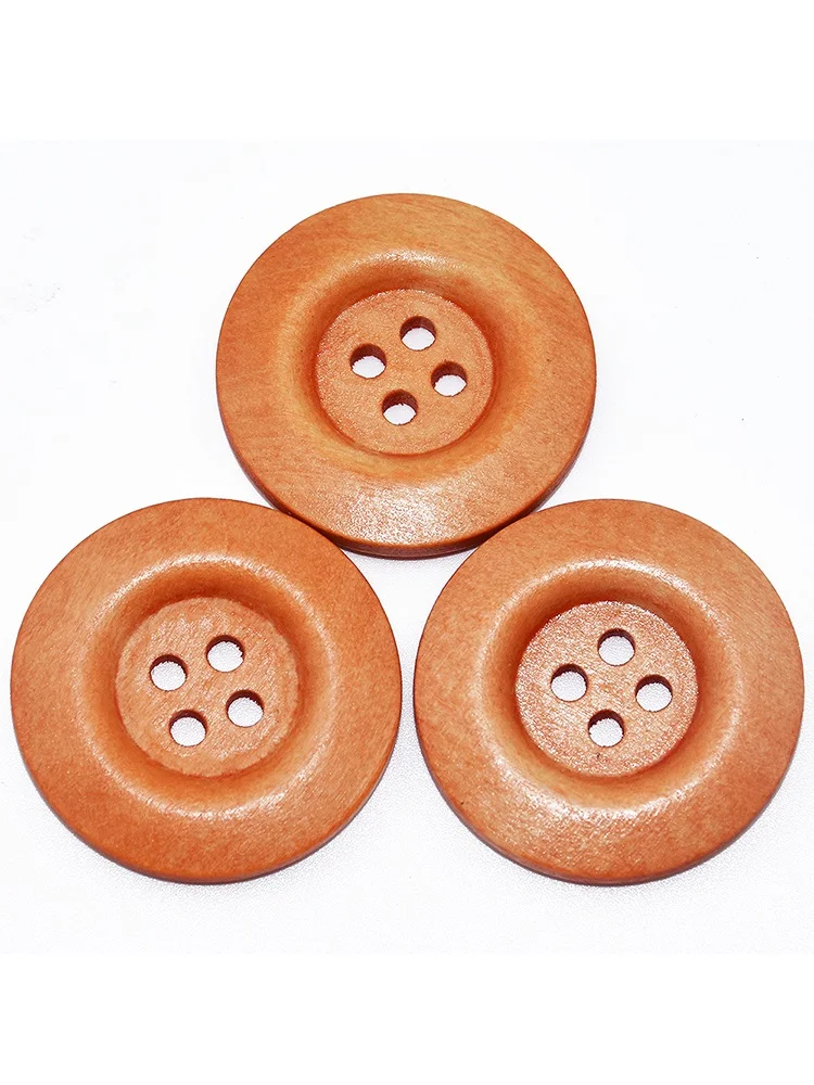 أزرار خشبية دائرية من سومبريرو ، إكسسوارات خياطة ، زر خشب للمعطف تصنعه بنفسك ، حافة عريضة دائرية كبيرة ، 5 من من من 100 ، 15 من 50 ، 30 ، 4 فتحات